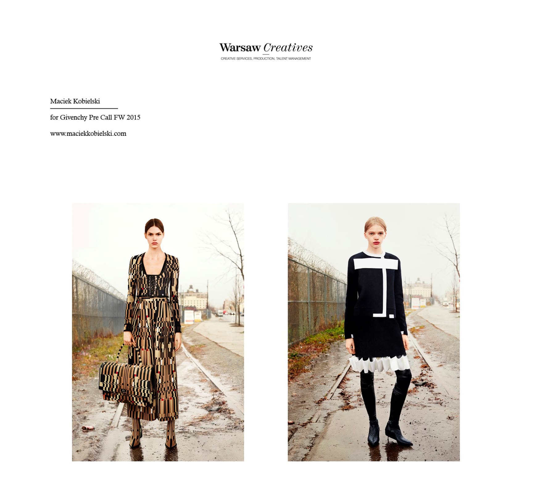 Newsletter for Maciek Kobielski Givenchy 2015 Production: Warsaw Creatives